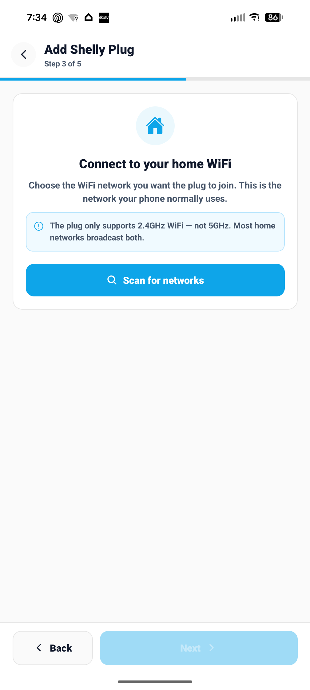 Step 3: home WiFi picker